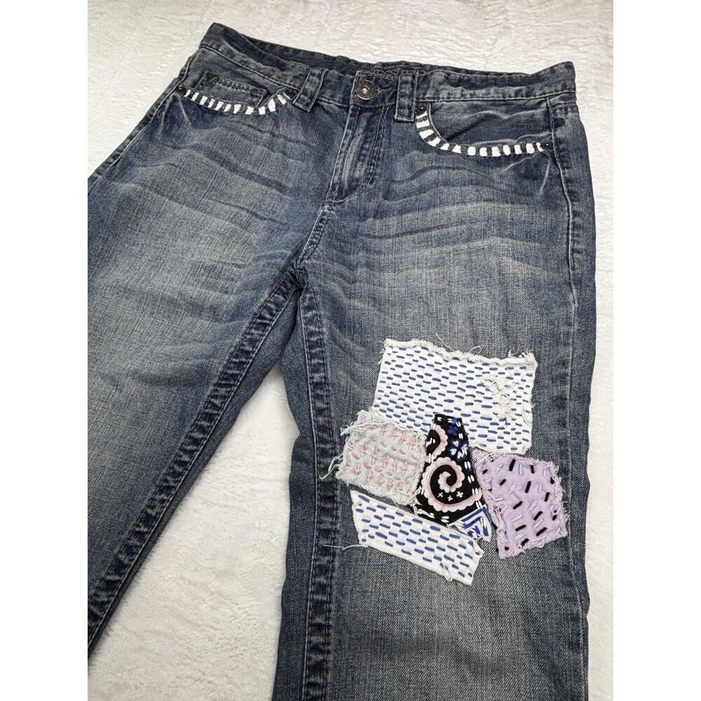 GUESS x Homeboy Industries Upcycled Patchwork Jeans Unisex 32 x 27.5  Ankle  EUC